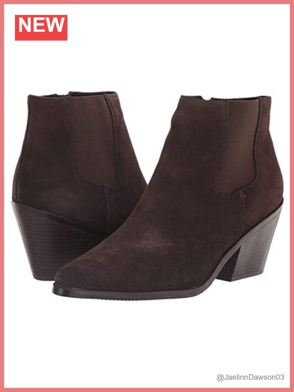 Waterproof Suede Pointed Toe Ankle Bootie with 3" Block Heel
